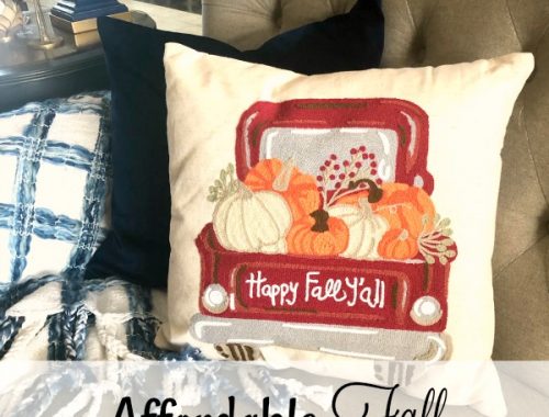 Fall truck throw pillow