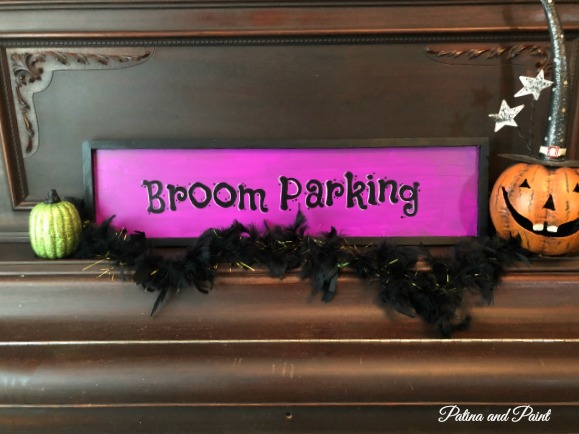 Broom Parking sign