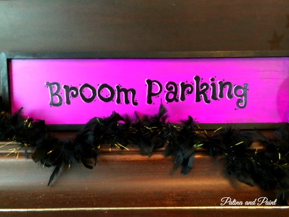 Broom Parking sign