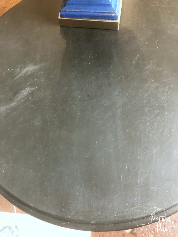 scratched table top