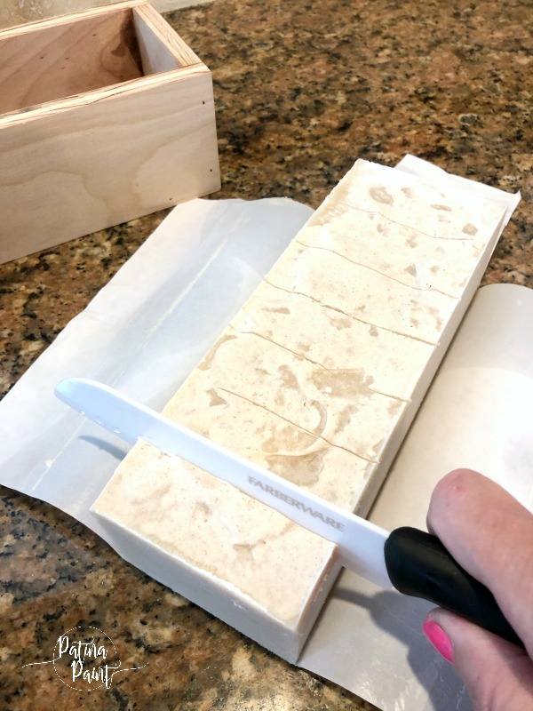 cutting goat milk soap