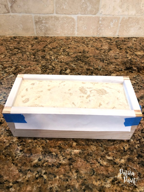 goat milk soap in mold