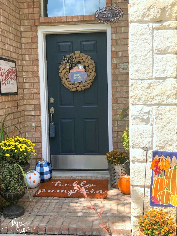 Navy and Orange fall front porch