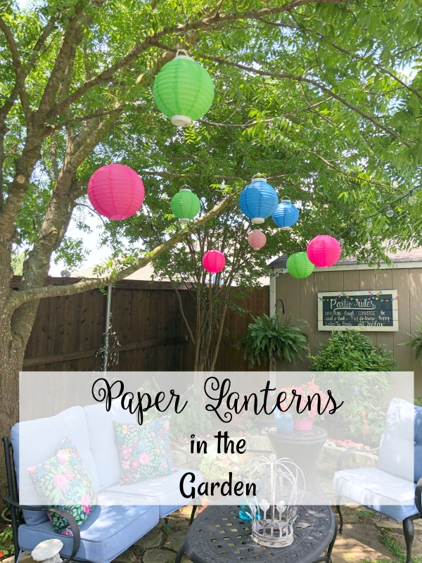 Paper lanterns in the garden