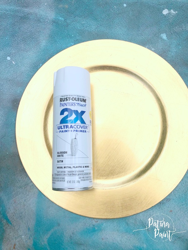 rust-Oleum paint and gold charger