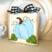 Blue pumpkin wood and metal art