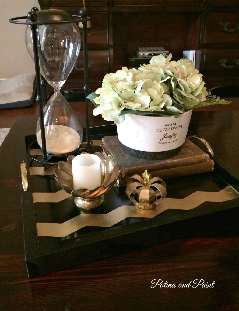 black and gold tray