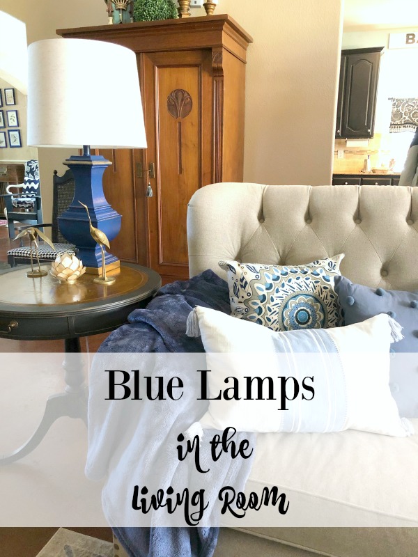 blue lamps in the living room