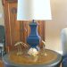 blue lamp in the living room