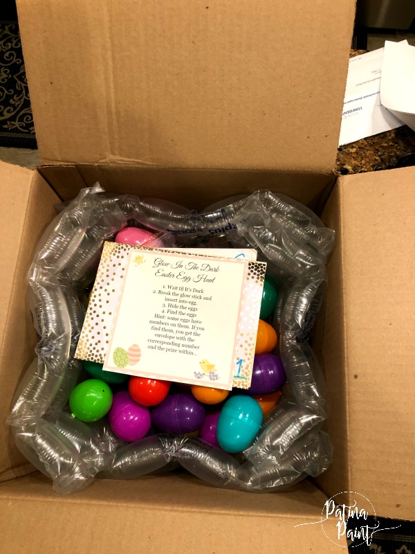 envelopes, bubble wrap, easter eggs