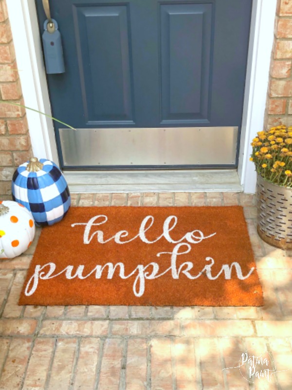 Hello pumpkin door mat