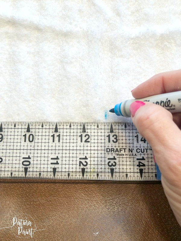 ruler, marker, towel