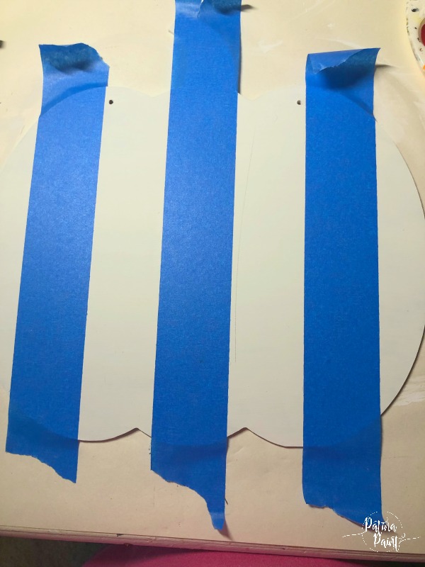 blue tape, pumpkin